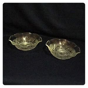 Crystal "Iris & Herringbone" Sauce Bowls (2)